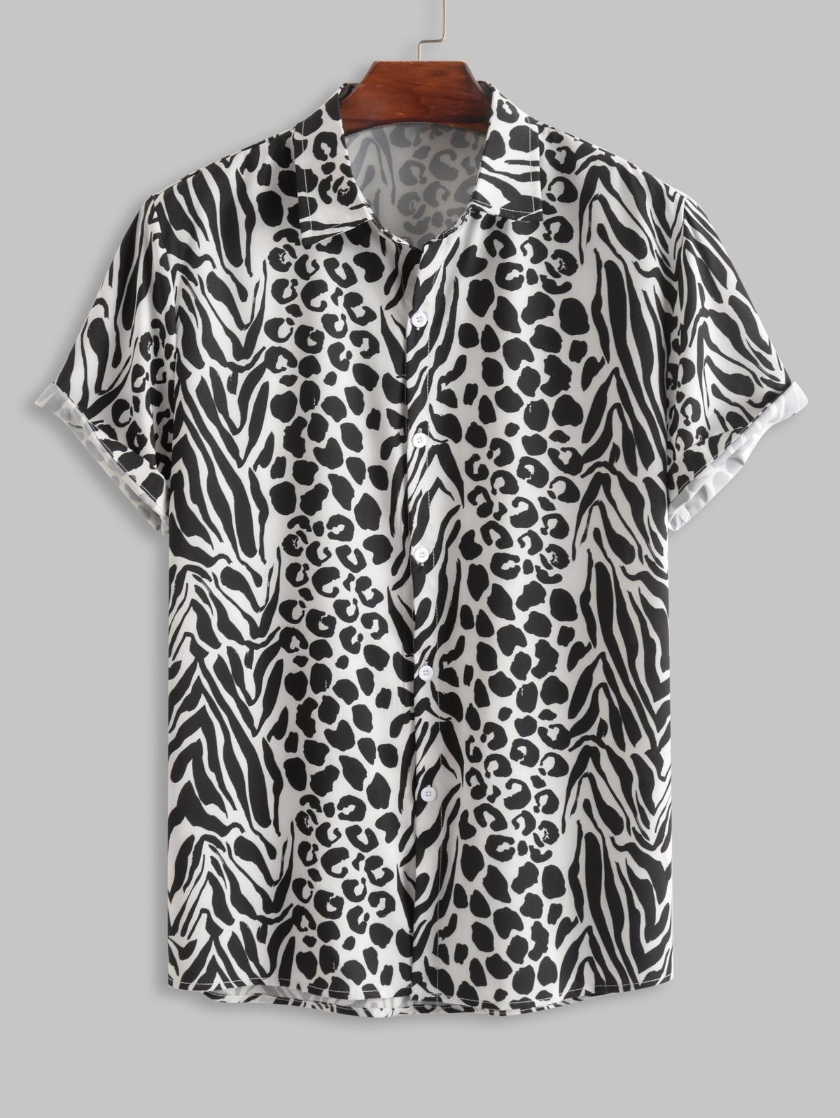 Cow Printed Short Sleeves Shirt